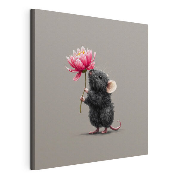 Tableaux Souris tenant une fleur (UGS : s44248) Tableaux Tableaux Souris tenant une fleur (UGS : s44248)