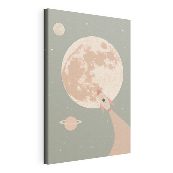 Une fusée survolant la Lune Tableaux Une fusée survolant la Lune
