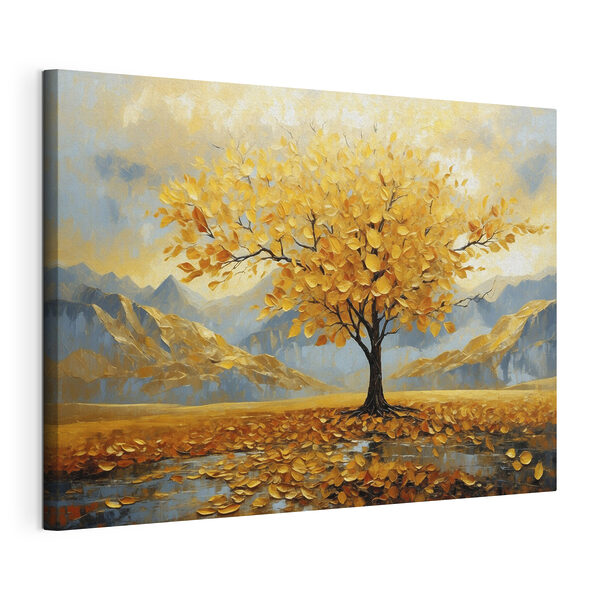 Tableaux Arbre aux feuilles jaunes dans un champ (UGS : s47285) Tableaux Tableaux Arbre aux feuilles jaunes dans un champ (UGS : s47285)