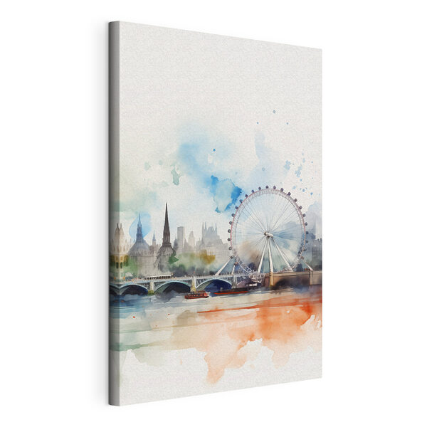 Tableaux Aquarelle représentant une ville avec une grande roue et un pont (UGS : s47681) Tableaux Tableaux Aquarelle représentant une ville avec une grande roue et un pont (UGS : s47681)