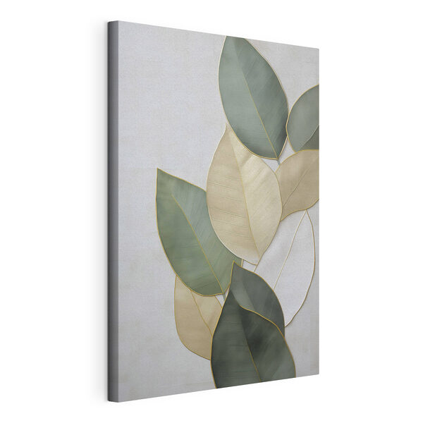 Groupe de feuilles sur une surface blanche Tableaux Groupe de feuilles sur une surface blanche
