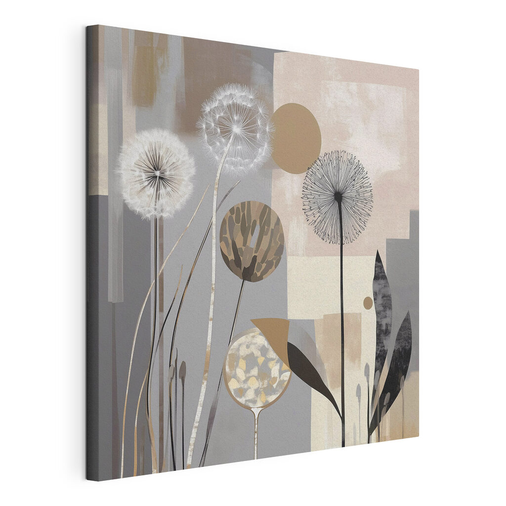 Painting of dandelions and plants