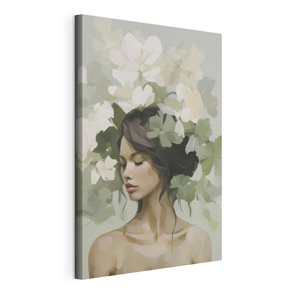 Woman with flowers on her head Woman with flowers on her head