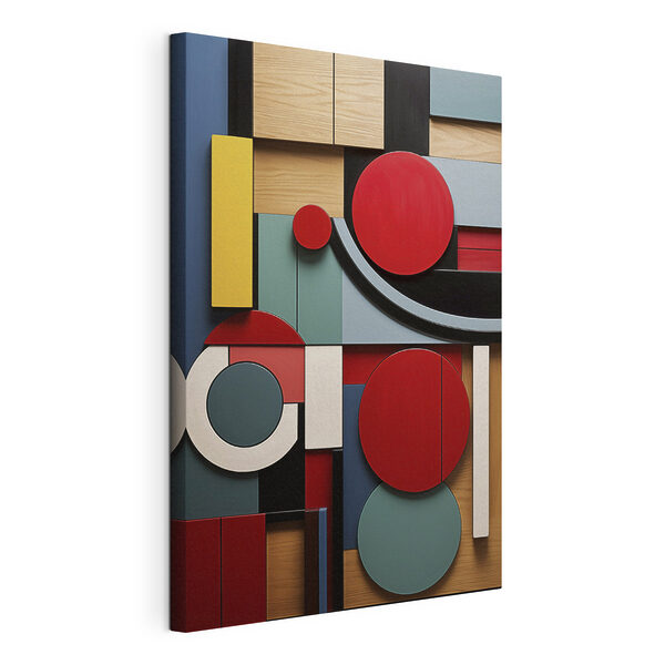 Tableaux Œuvre d'art colorée composée de cercles et de carrés (UGS : s47876) Tableaux Tableaux Œuvre d'art colorée composée de cercles et de carrés (UGS : s47876)