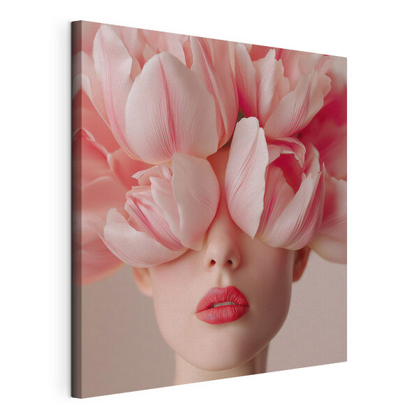 Tableaux Tableaux Femme avec des fleurs roses sur la tête (UGS : s47920)