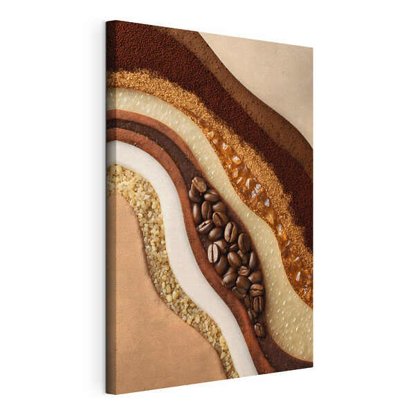 Tableaux Tableaux - Des couches aux textures riches de café (UGS : s47960)