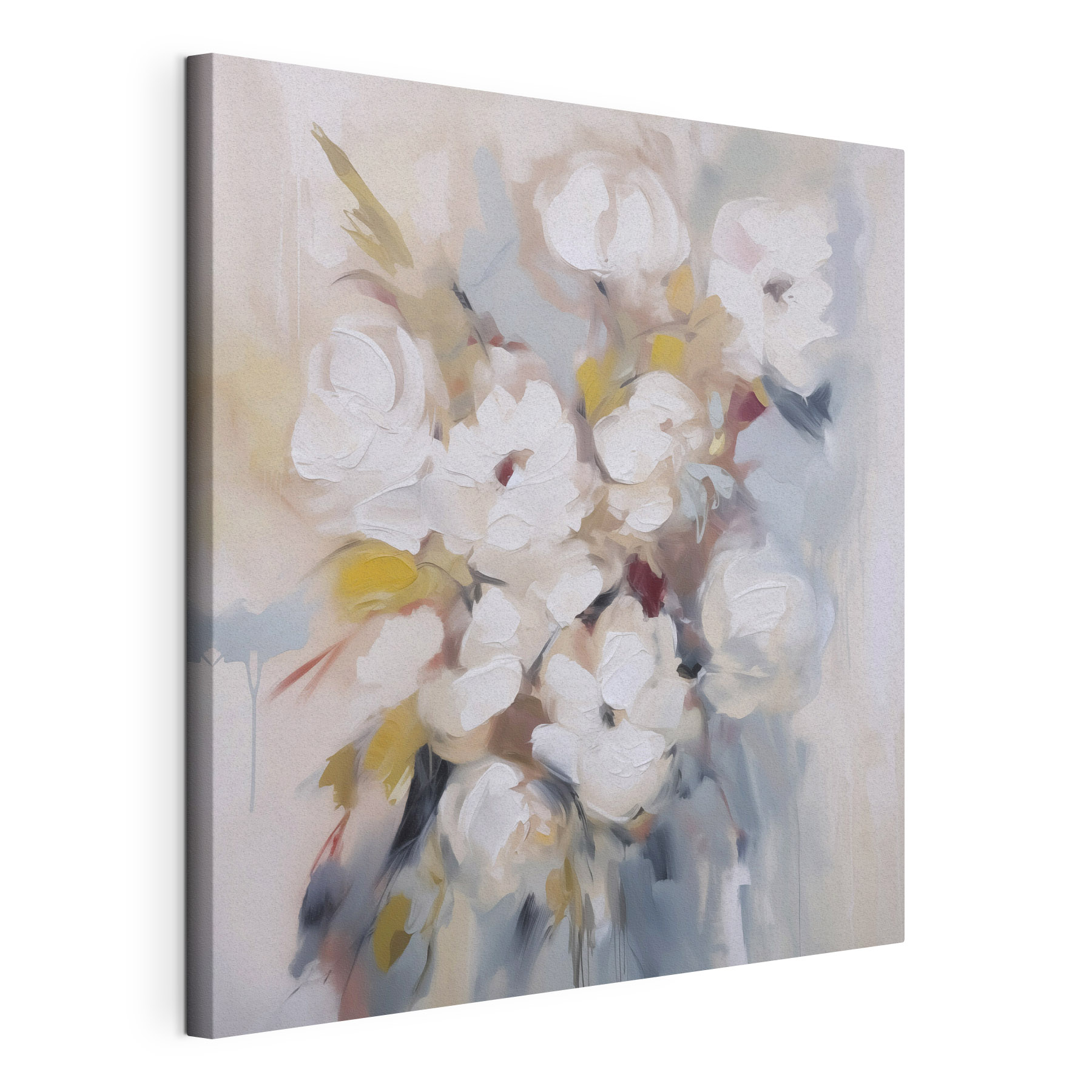 Painting of flowers on a white surface Painting of flowers on a white surface