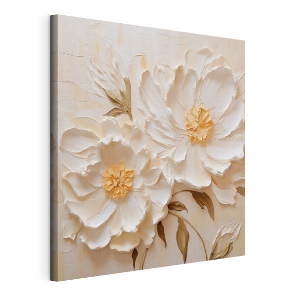 Tableaux Fleurs blanches avec des feuilles (UGS : s48146) Tableaux Tableaux Fleurs blanches avec des feuilles (UGS : s48146)