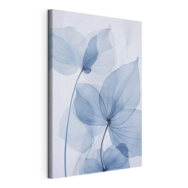 Tableaux Feuilles bleues délicates sur fond blanc (UGS : s48163) Tableaux Tableaux Feuilles bleues délicates sur fond blanc (UGS : s48163)