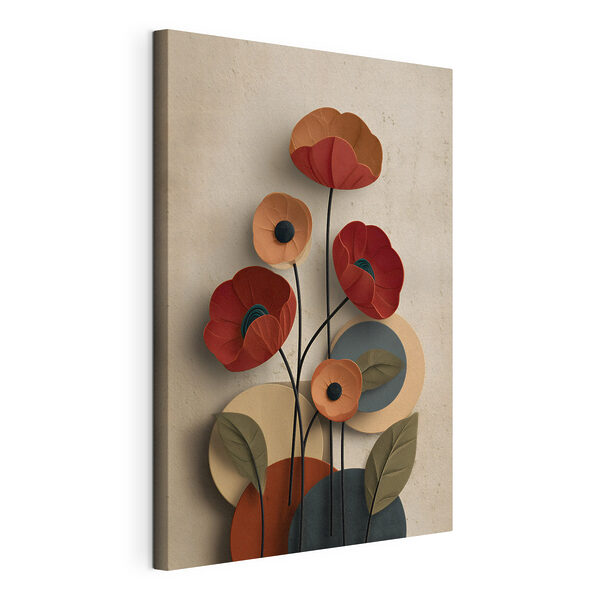 Tableaux Des fleurs aux couleurs vives sur un fond délicat
