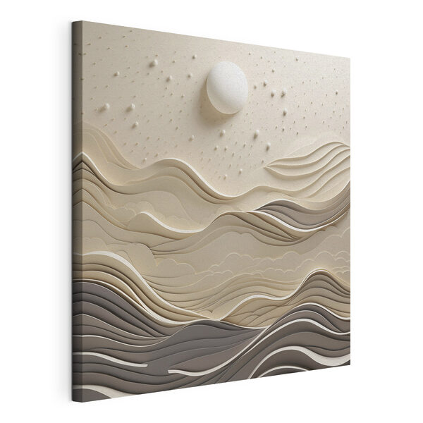 Tableaux Un papier blanc découpé en forme de vagues et d'un soleil blanc (UGS : s48402) Tableaux Tableaux Un papier blanc découpé en forme de vagues et d'un soleil blanc (UGS : s48402)