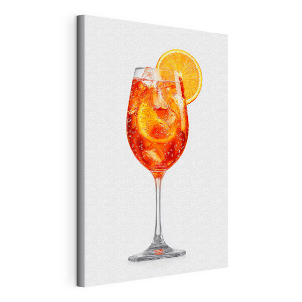 Tableaux Tableaux Verre de jus d'orange avec des glaçons et une rondelle d'orange (UGS : s48431)