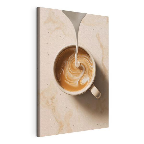 Tableaux Une tasse de café dans laquelle on verse du lait (UGS : s48439) Tableaux Tableaux Une tasse de café dans laquelle on verse du lait (UGS : s48439)