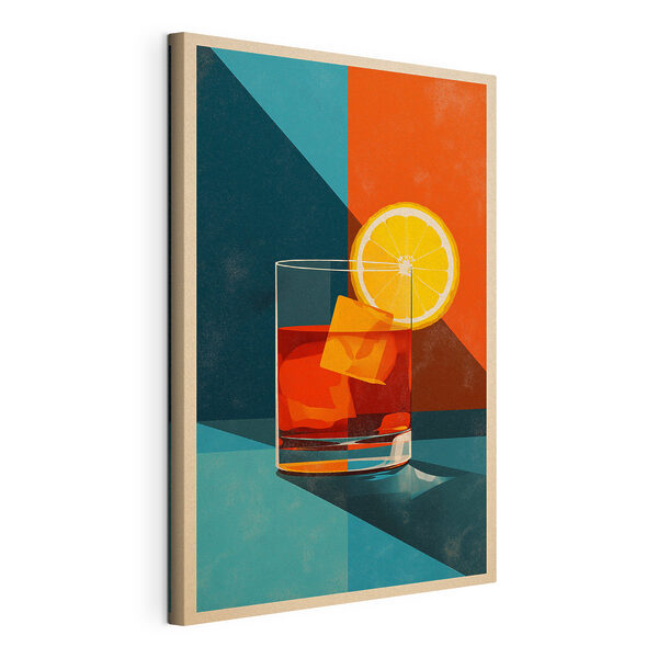 Tableaux Un verre d'alcool avec des glaçons et une rondelle de citron (UGS : s48468) Tableaux Tableaux Un verre d'alcool avec des glaçons et une rondelle de citron (UGS : s48468)