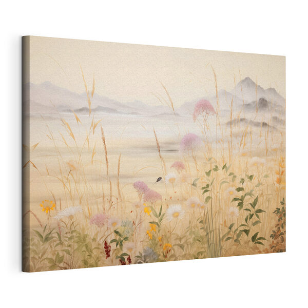 Peinture représentant des fleurs et de l'herbe Tableaux Peinture représentant des fleurs et de l'herbe