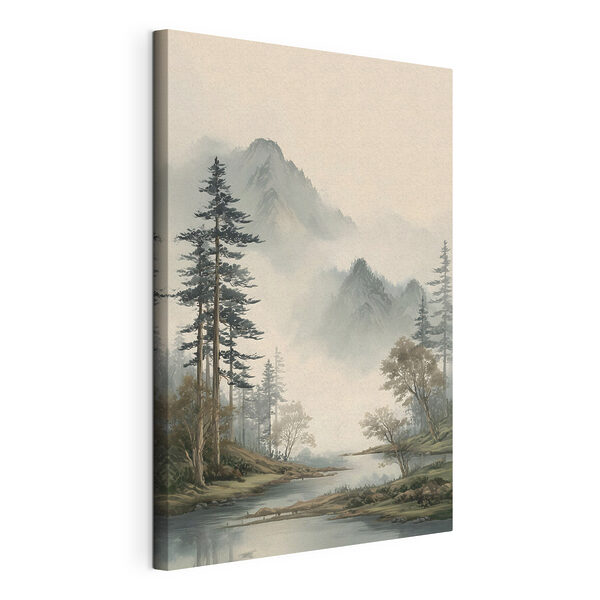 Tableaux Paysage fluvial avec des arbres et des montagnes (UGS : s48531) Tableaux Tableaux Paysage fluvial avec des arbres et des montagnes (UGS : s48531)