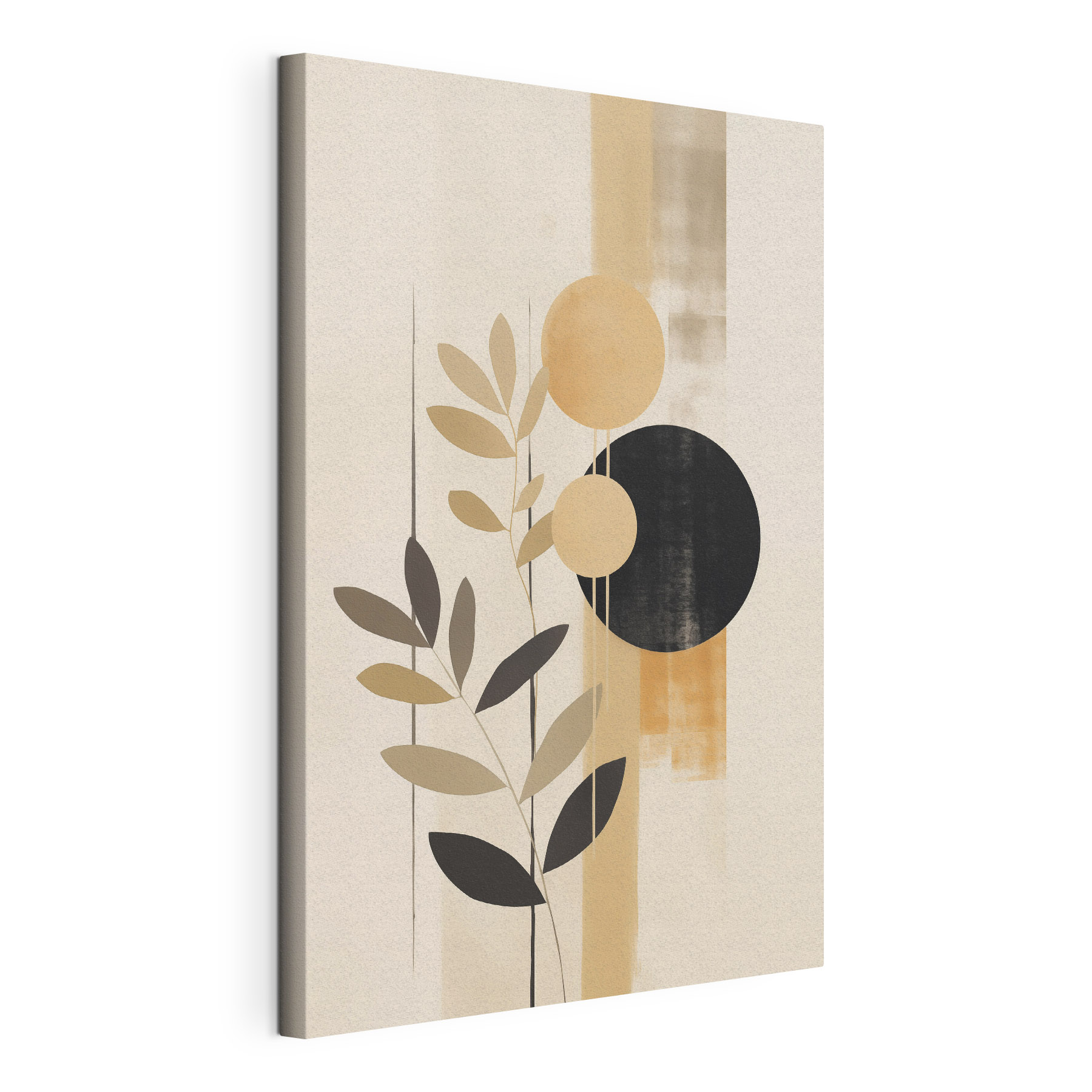 Painting of a plant with circles and leaves Painting of a plant with circles and leaves