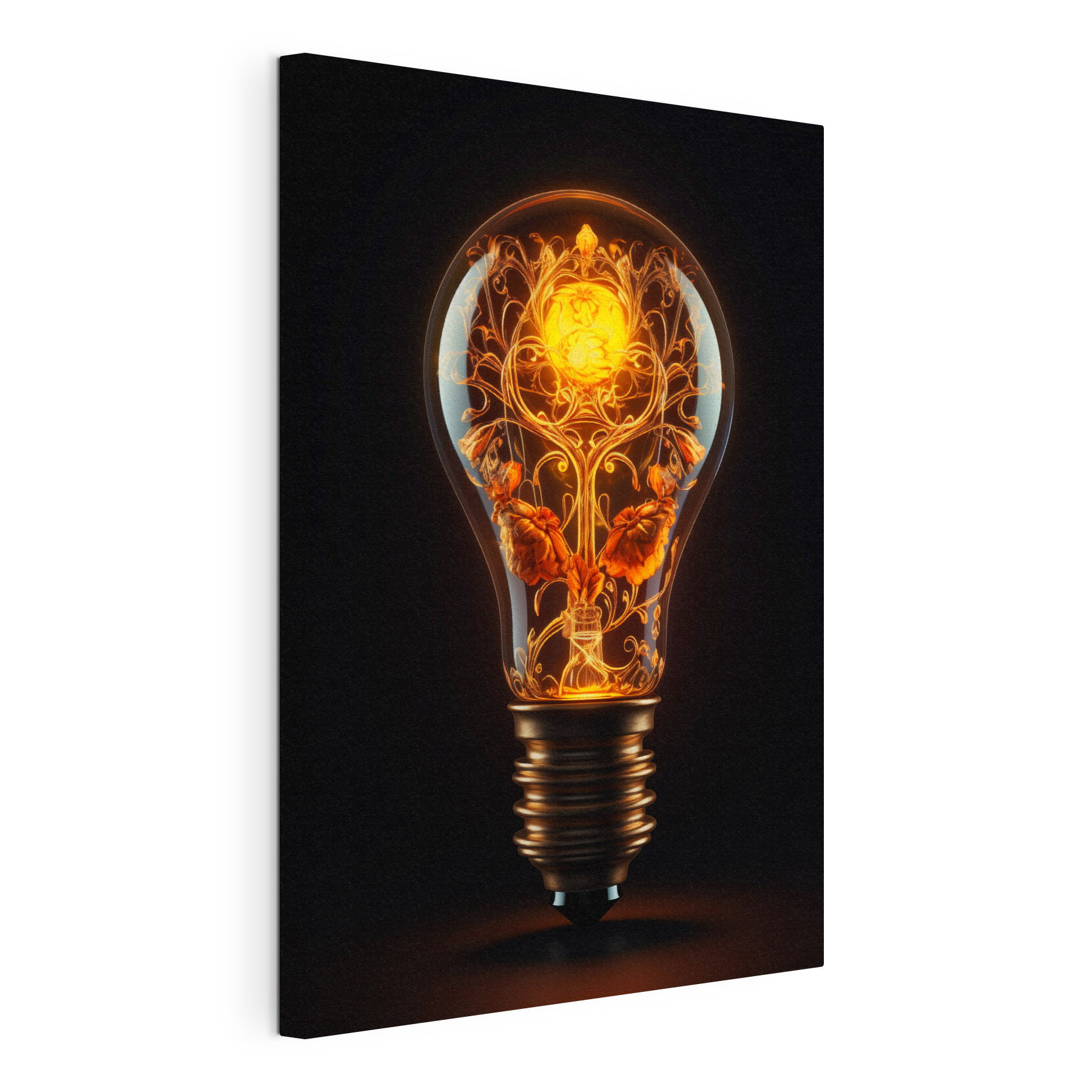 Light bulb with a floral design Light bulb with a floral design