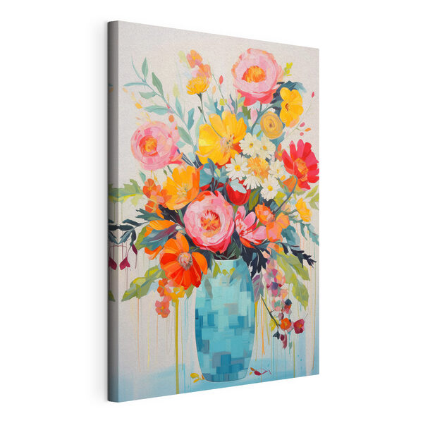 Tableaux Tableau représentant des fleurs dans un vase bleu (UGS : s48643) Tableaux Tableaux Tableau représentant des fleurs dans un vase bleu (UGS : s48643)