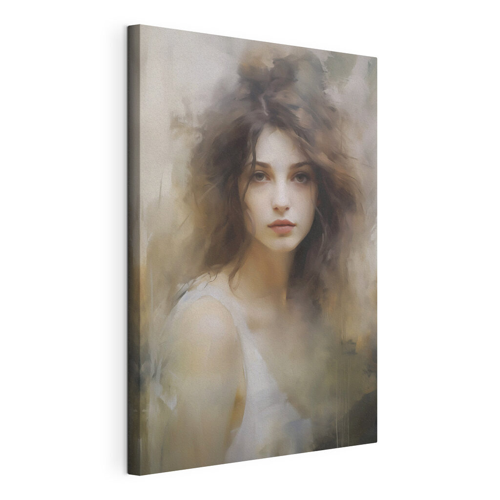 Woman with long brown hair Woman with long brown hair