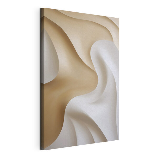 Tableaux Tissu ondulé blanc et marron (UGS : s48685) Tableaux Tableaux Tissu ondulé blanc et marron (UGS : s48685)
