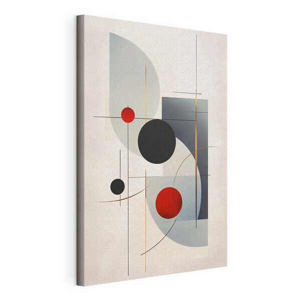 Tableaux Cercles et carrés noirs, rouges et gris (UGS : s48694) Tableaux Tableaux Cercles et carrés noirs, rouges et gris (UGS : s48694)