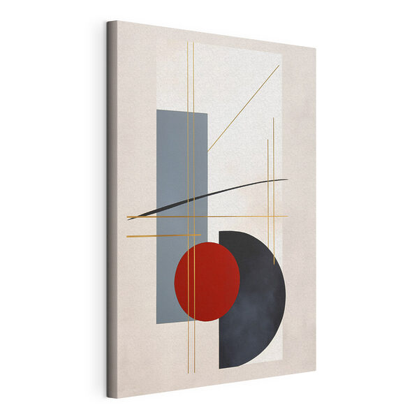 Tableaux Tableaux Un cercle rouge, des rectangles bleus et des lignes (UGS : s48695)