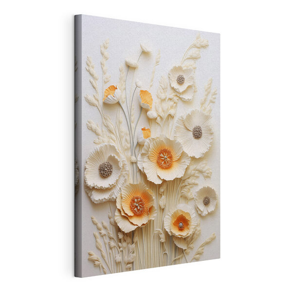 Tableaux Tableaux Fleurs blanches et orange (UGS : s48747)