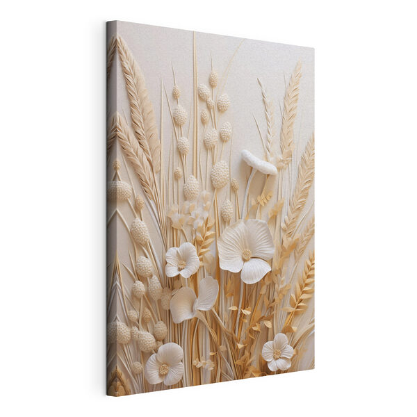 Tableaux Tableaux Bouquet de fleurs blanches et de blé brun (UGS : s48748)