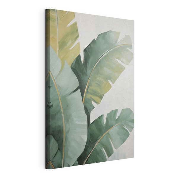 Des feuilles vertes fraîches sur un fond clair Tableaux Des feuilles vertes fraîches sur un fond clair