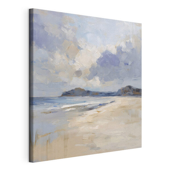 Tableaux Tableaux Plage de sable avec les montagnes au loin (UGS : s48791)