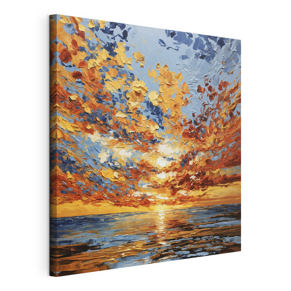 Tableaux Tableaux Peinture représentant un coucher de soleil sur l'eau (UGS : s48810)