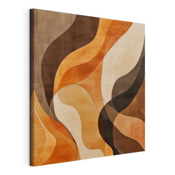 Tableaux Motif ondulé marron et blanc (UGS : s48851) Tableaux Tableaux Motif ondulé marron et blanc (UGS : s48851)