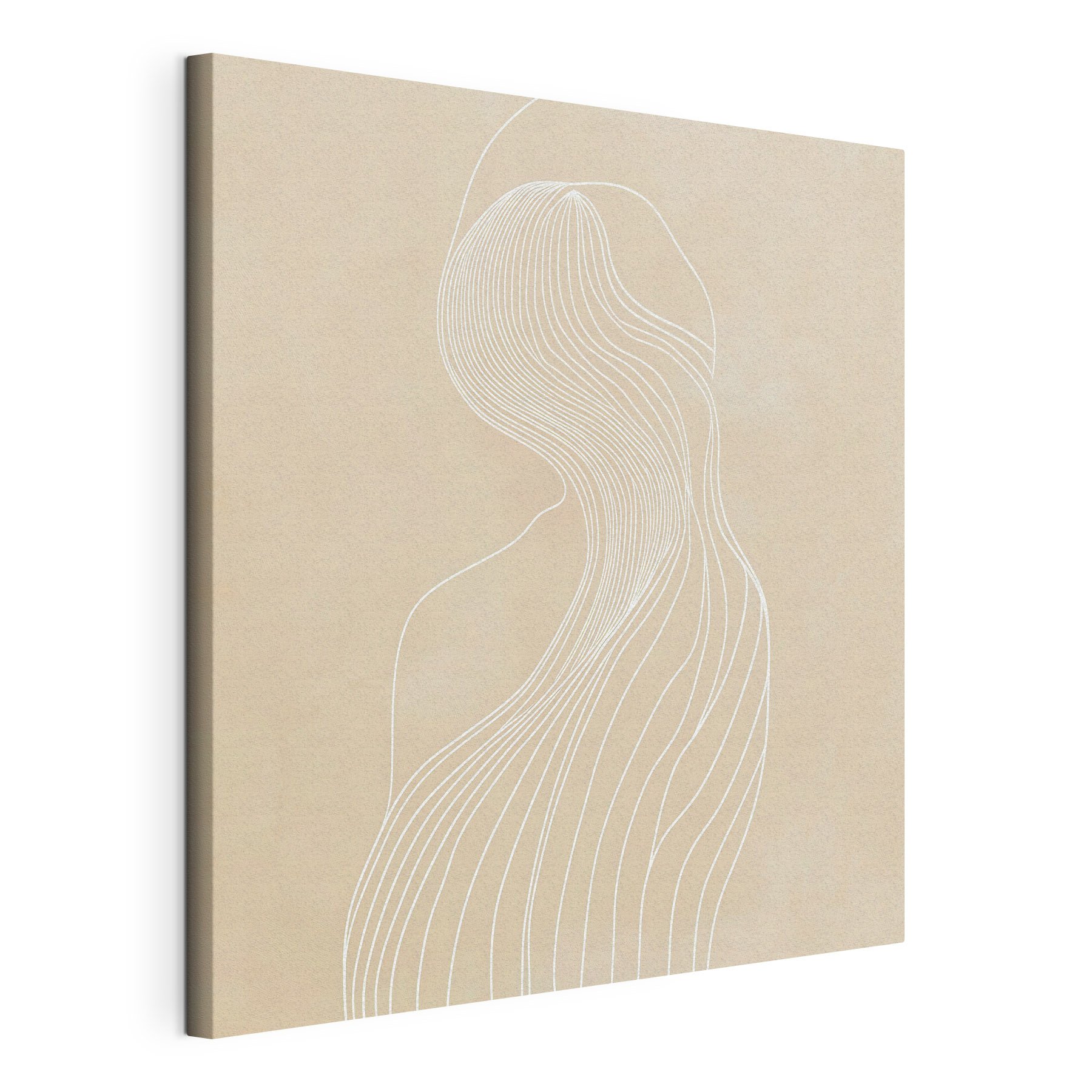 White line drawing of a woman White line drawing of a woman