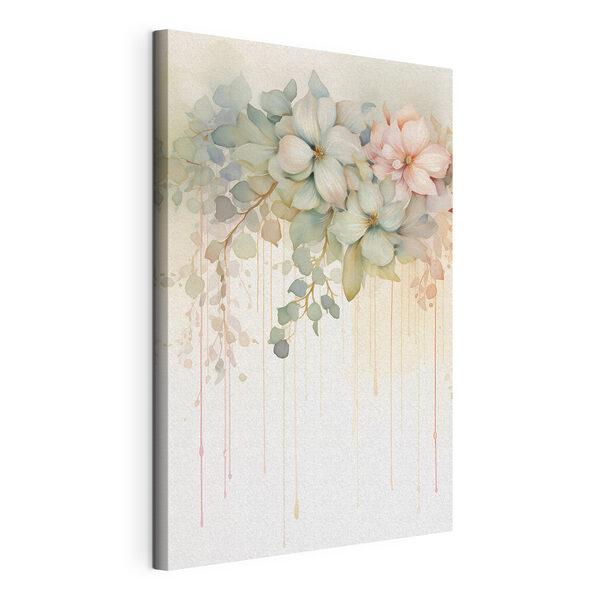 Tableaux Tableaux Peinture représentant des fleurs sur fond blanc (UGS : s48920)