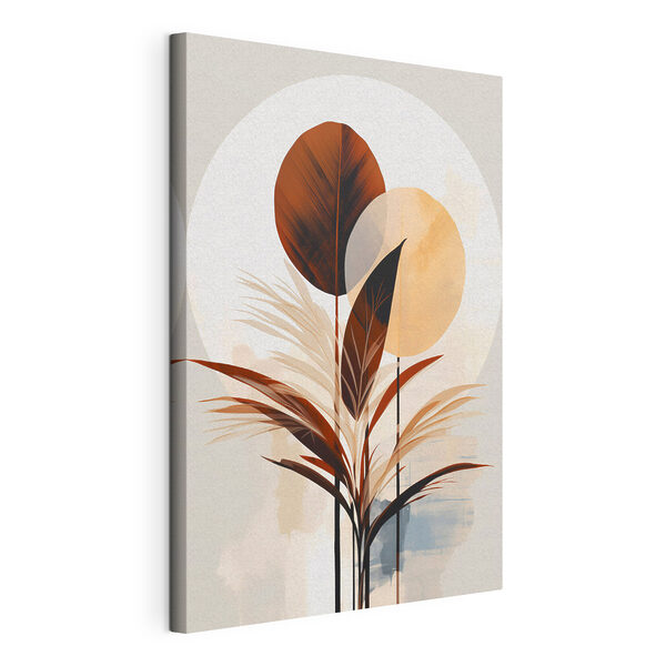 Tableaux Tableaux Plante avec des feuilles et des cercles (UGS : s48926)