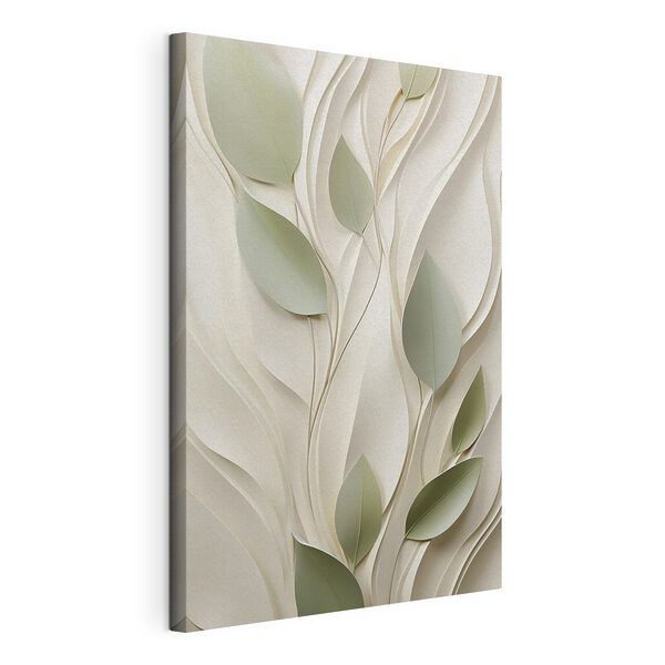 Découpe en papier blanc et vert avec des feuilles Tableaux Découpe en papier blanc et vert avec des feuilles