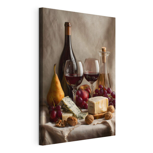 Tableaux Une bouteille de vin et des verres à vin (UGS : s49002) Tableaux Tableaux Une bouteille de vin et des verres à vin (UGS : s49002)