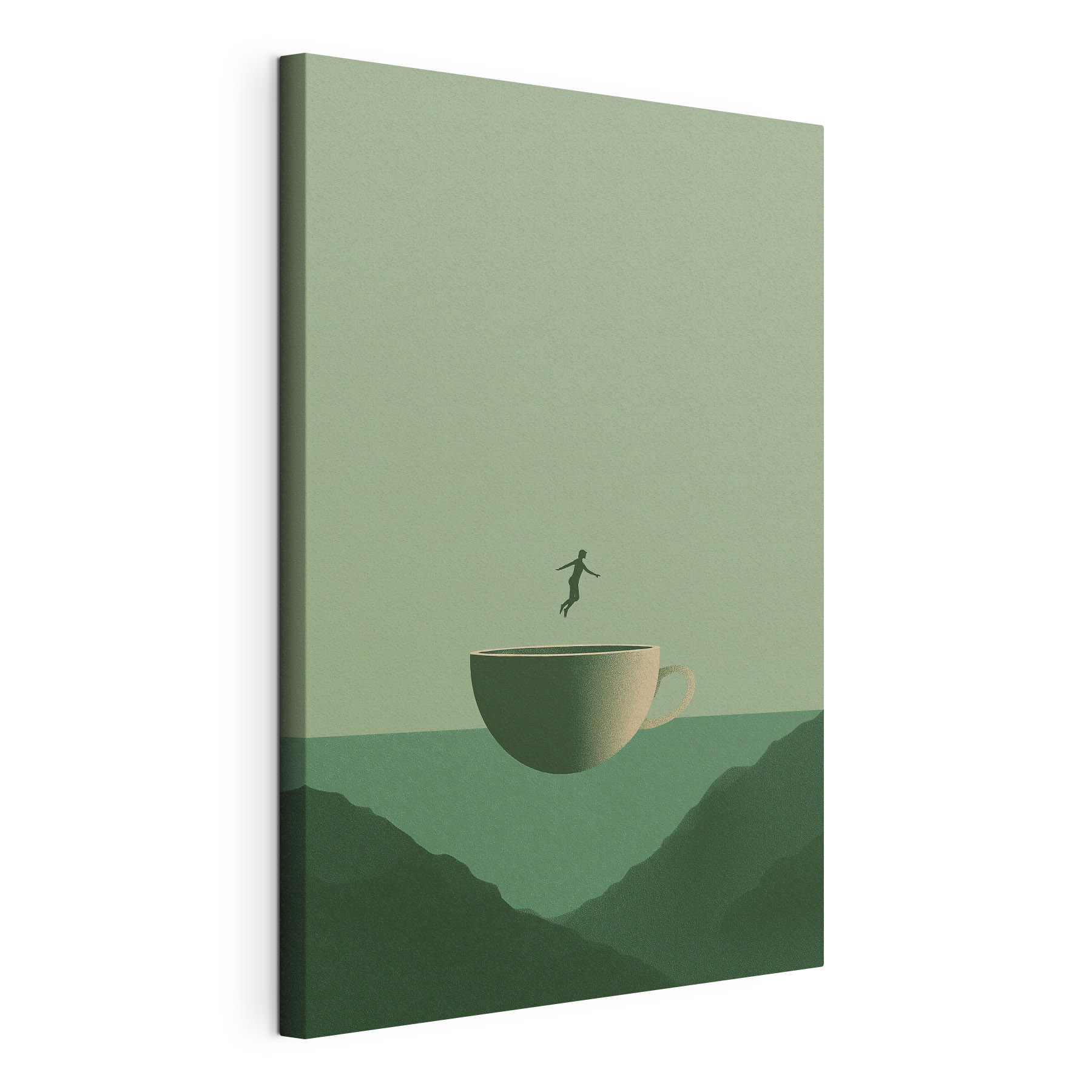 Une personne qui saute dans une tasse Une personne qui saute dans une tasse