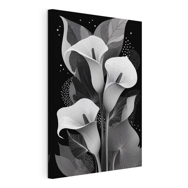 Des motifs floraux élégants sur fond sombre Tableaux Des motifs floraux élégants sur fond sombre