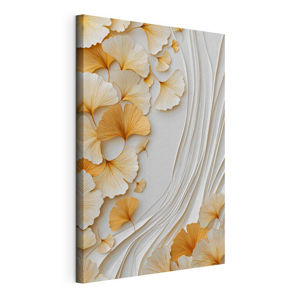 Delicate ginkgo leaves in soft tones