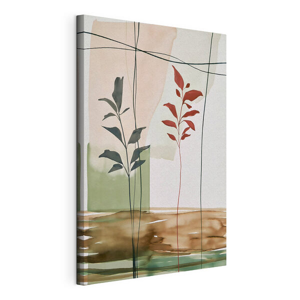 Tableaux Tableaux Peinture représentant des feuilles et une plante (UGS : s49128)