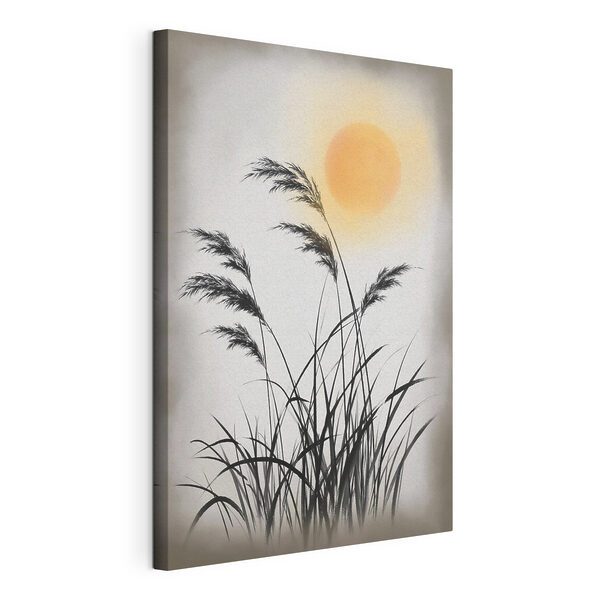 Tableaux Silhouette de l'herbe et du soleil (UGS : s49130) Tableaux Tableaux Silhouette de l'herbe et du soleil (UGS : s49130)