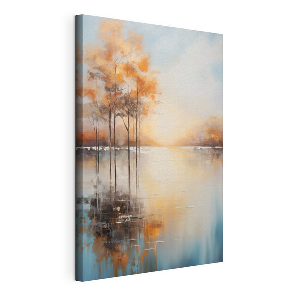 Tableaux Peinture représentant des arbres au bord d'un lac (UGS : s49152) Tableaux Tableaux Peinture représentant des arbres au bord d'un lac (UGS : s49152)