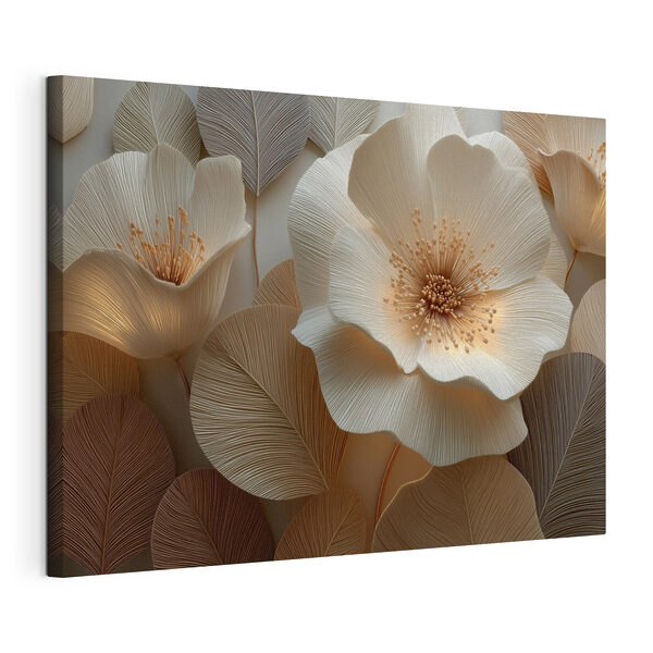 Œuvre d'art représentant un motif complexe de fleurs et de feuilles Tableaux Œuvre d'art représentant un motif complexe de fleurs et de feuilles