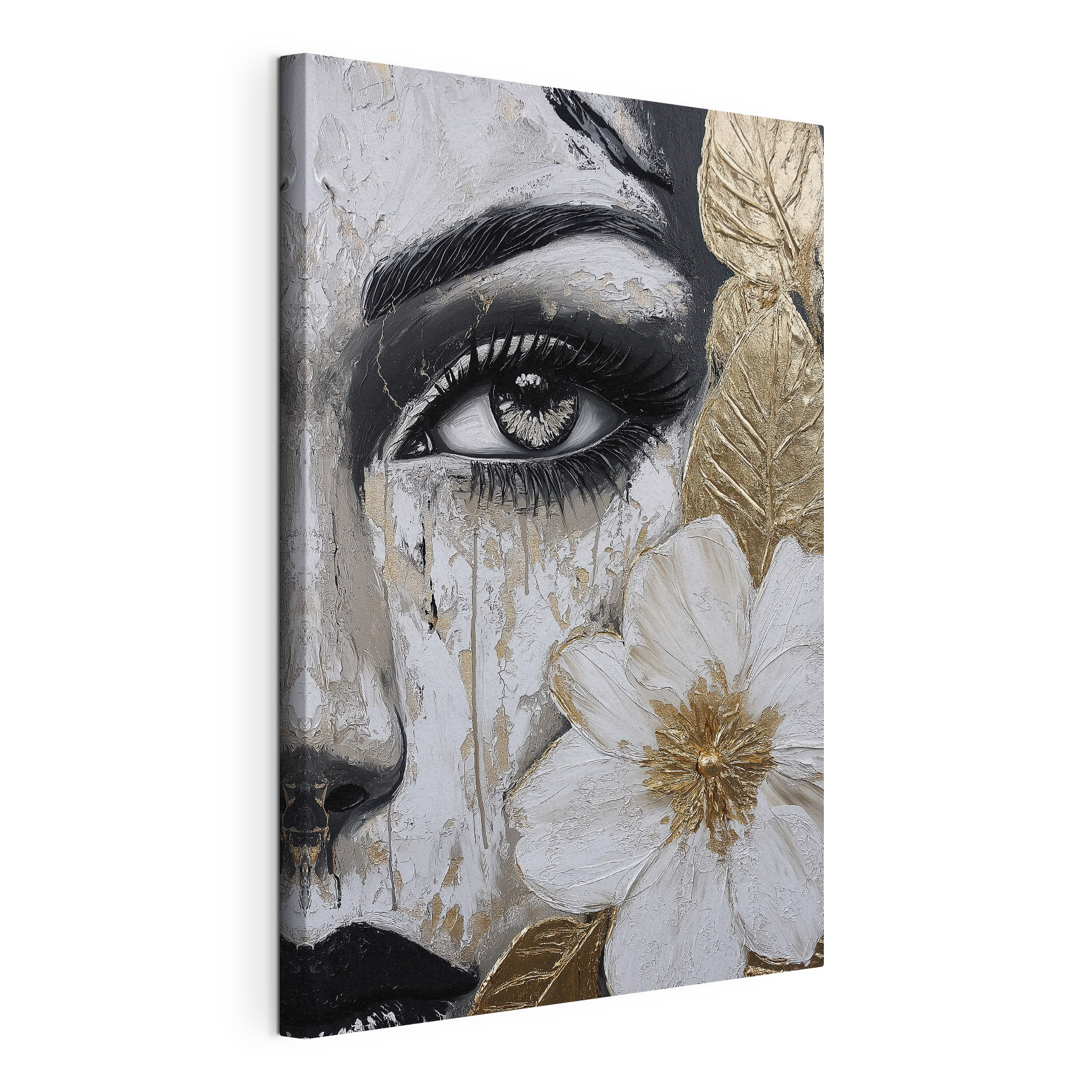 - Striking portrait with flower detail - Striking portrait with flower detail