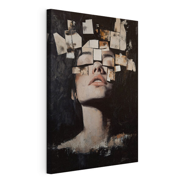 Tableaux Femme dont le visage est recouvert de nombreux morceaux de papier carrés (UGS : s49282) Tableaux Tableaux Femme dont le visage est recouvert de nombreux morceaux de papier carrés (UGS : s49282)