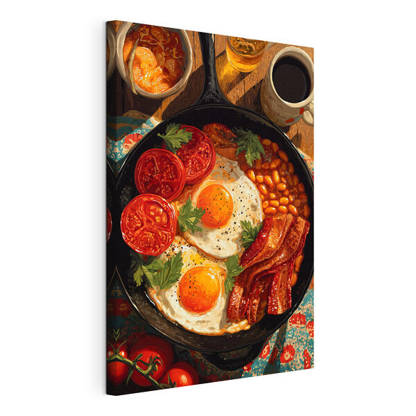 Tableaux Plat composé d'œufs, de bacon, de haricots et de tomates (UGS : s49308) Tableaux Tableaux Plat composé d'œufs, de bacon, de haricots et de tomates (UGS : s49308)