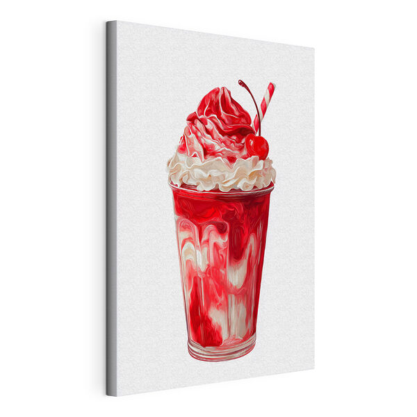 Tableaux Milkshake rouge et blanc avec une paille (UGS : s49311) Tableaux Tableaux Milkshake rouge et blanc avec une paille (UGS : s49311)