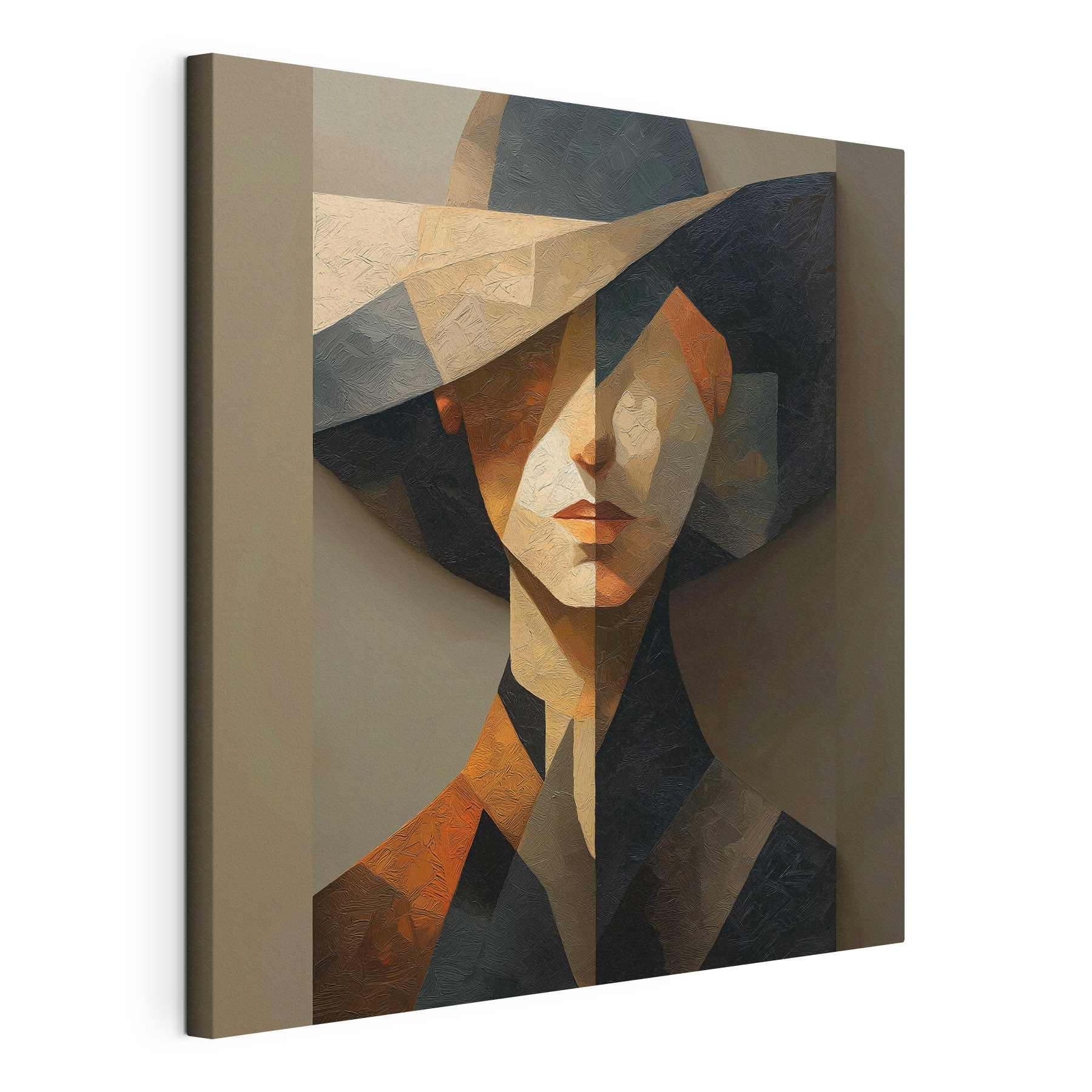Painting of a woman wearing a hat Painting of a woman wearing a hat